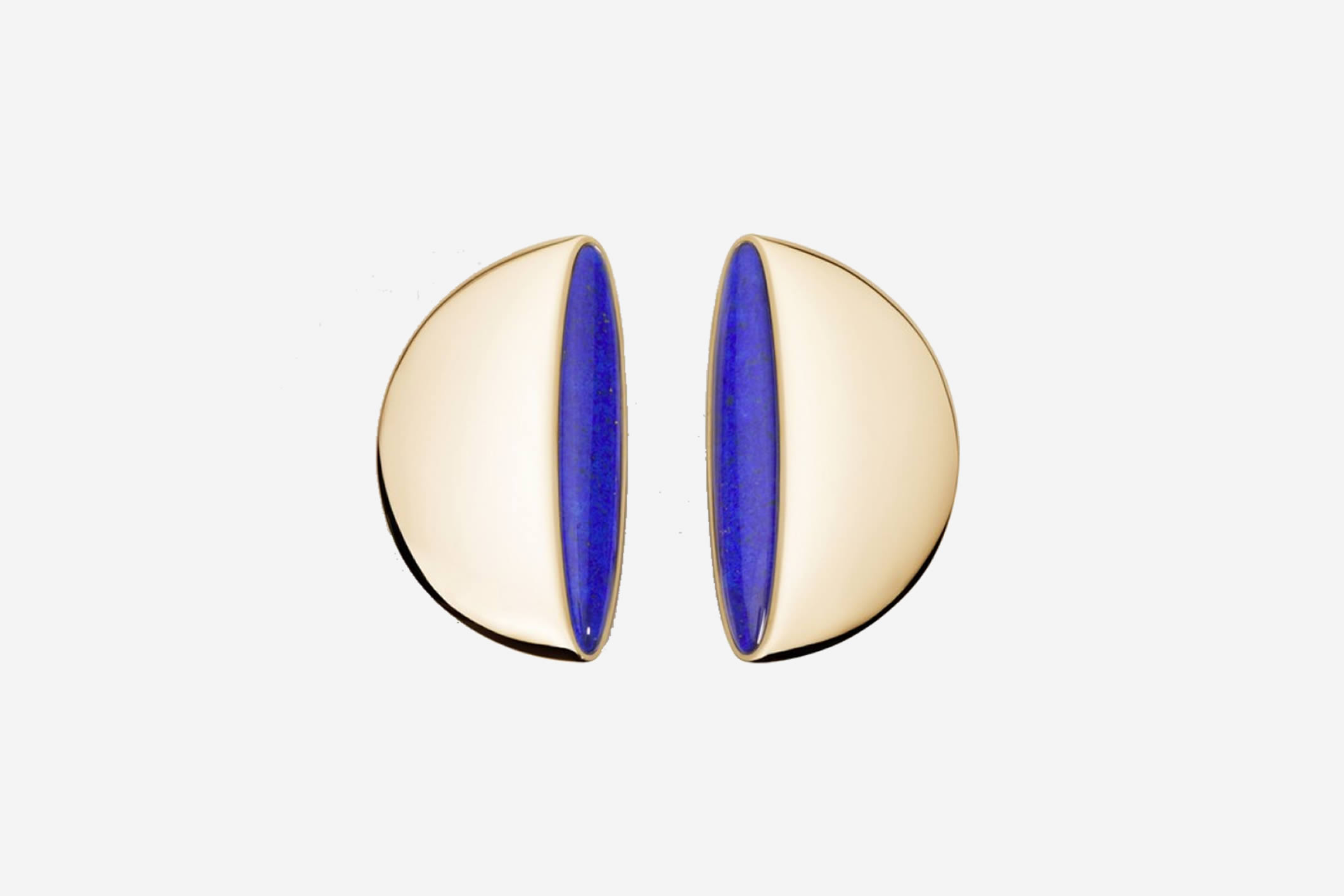 Rose gold Eclisse earrings with lapis lazuli by Vhernier