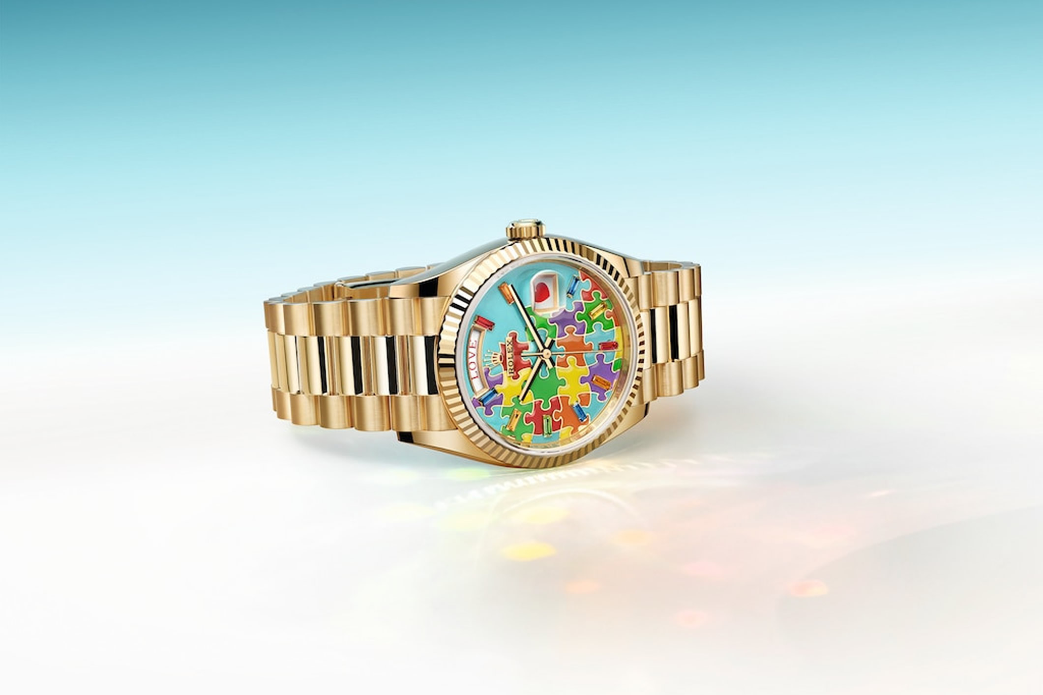 Nuevo Rolex Day-Date 36 en oro amarillo con esfera puzzle