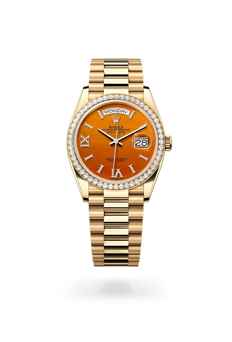 Rolex Day-Date 36, Oyster, 36 mm, yellow gold and diamonds