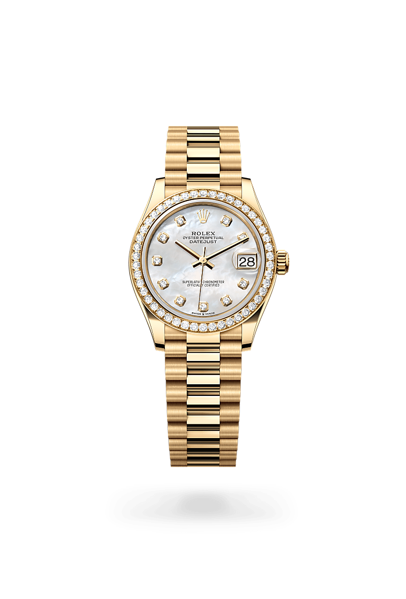 Rolex Datejust 31, Oyster, 31 mm, oro amarillo y diamantes