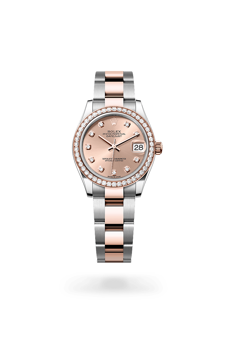 Rolex Datejust 31, Oyster, 31 mm, Oystersteel, Everose gold and diamonds