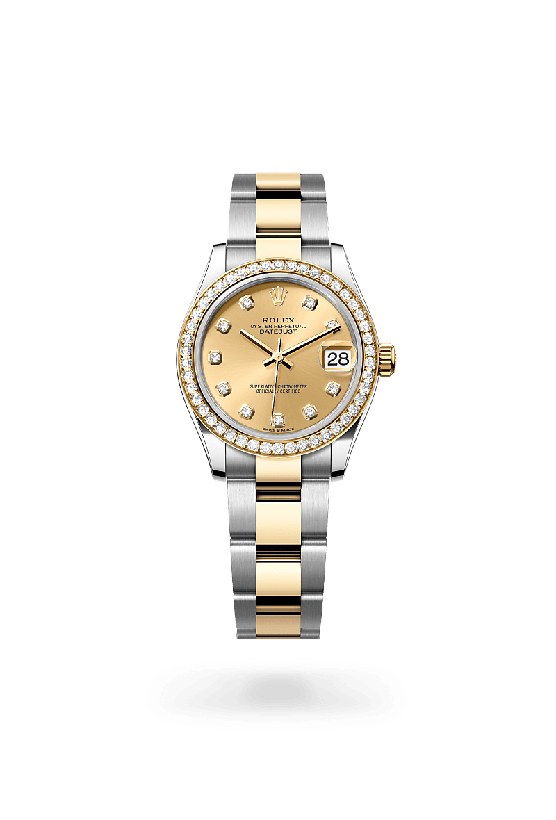 Rolex Datejust 31, Oyster, 31 mm, acero Oystersteel, oro amarillo y diamantes