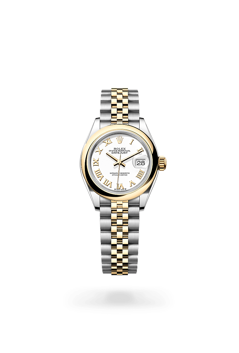 Rolex Lady-Datejust, Oyster, 28 mm, Oystersteel and yellow gold