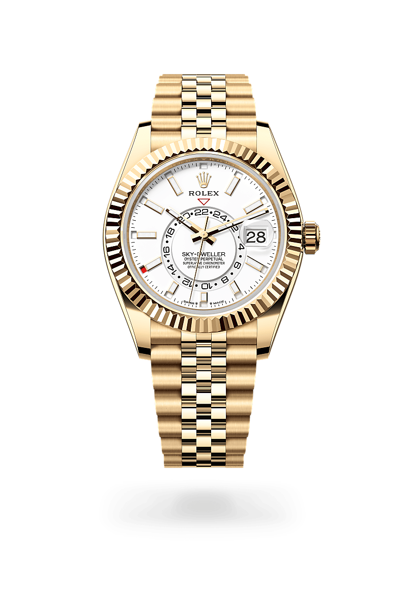 Rolex Sky-Dweller, Oyster, 42 mm, oro amarillo